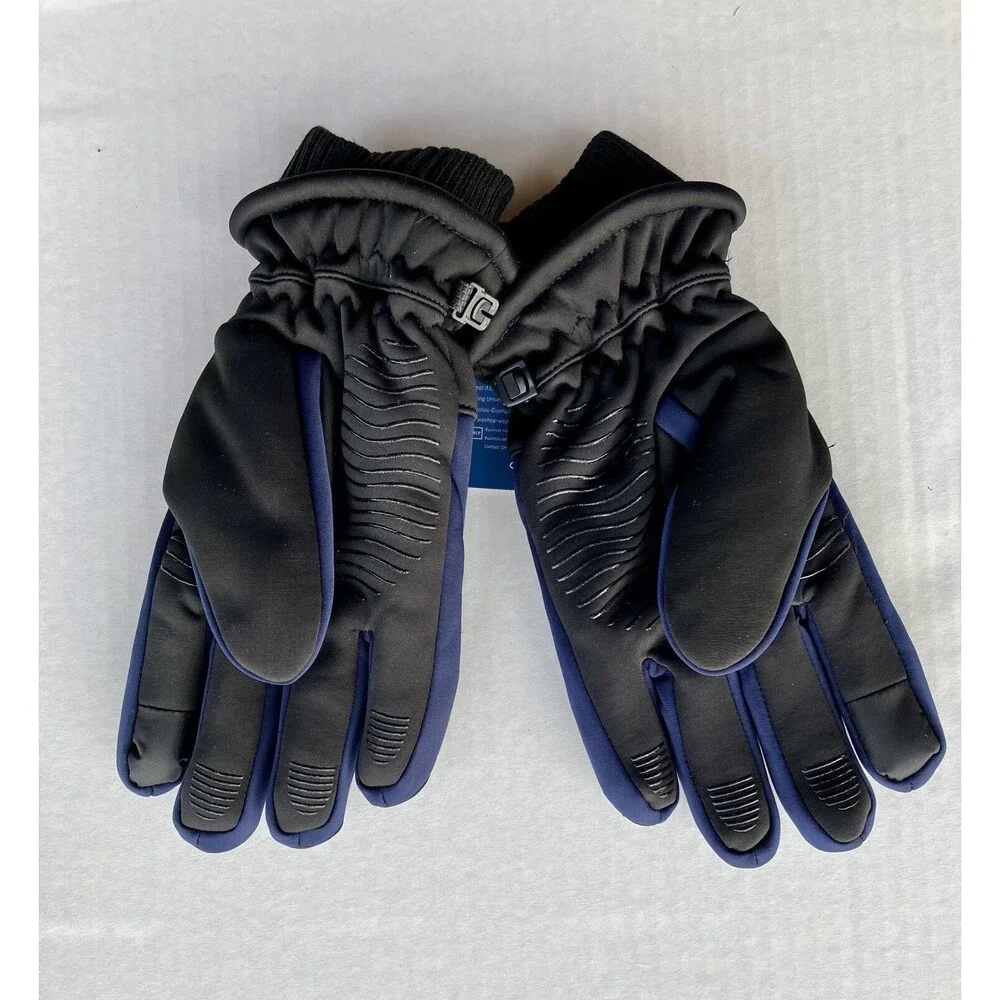 Global Park Winter Gloves Adult Size Small/Medium Black Blue Snow Ski NWT